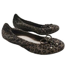 Eneka Ballet Flats Womens Size 9 or 40 leopard print brown black Slip On Shoes
